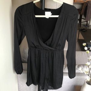 Silky black romper